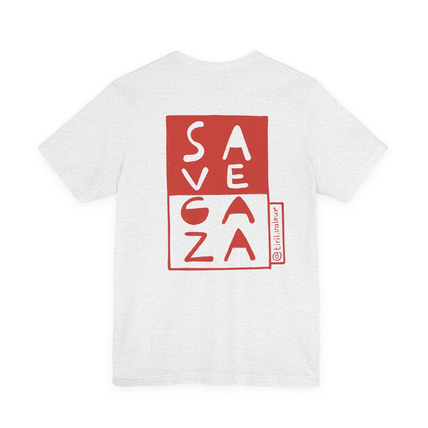 Artist Tiril Valeur For Palestine | 100% Of Profits Donated | Save Gaza Front & Back | Short Sleeve Tee