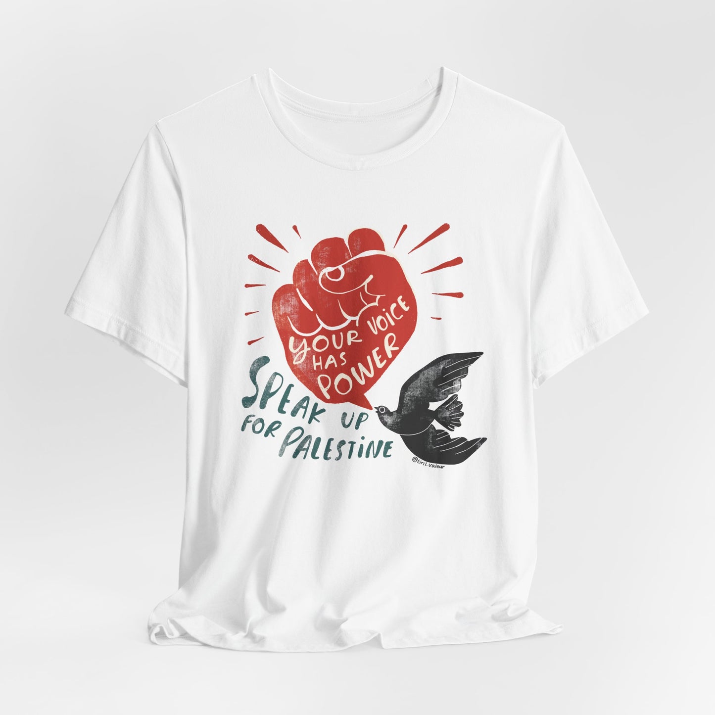 Artist Tiril Valeur For Palestine | 100% Of Profits Donated | Speak Up For Palestine | Short Sleeve Tee