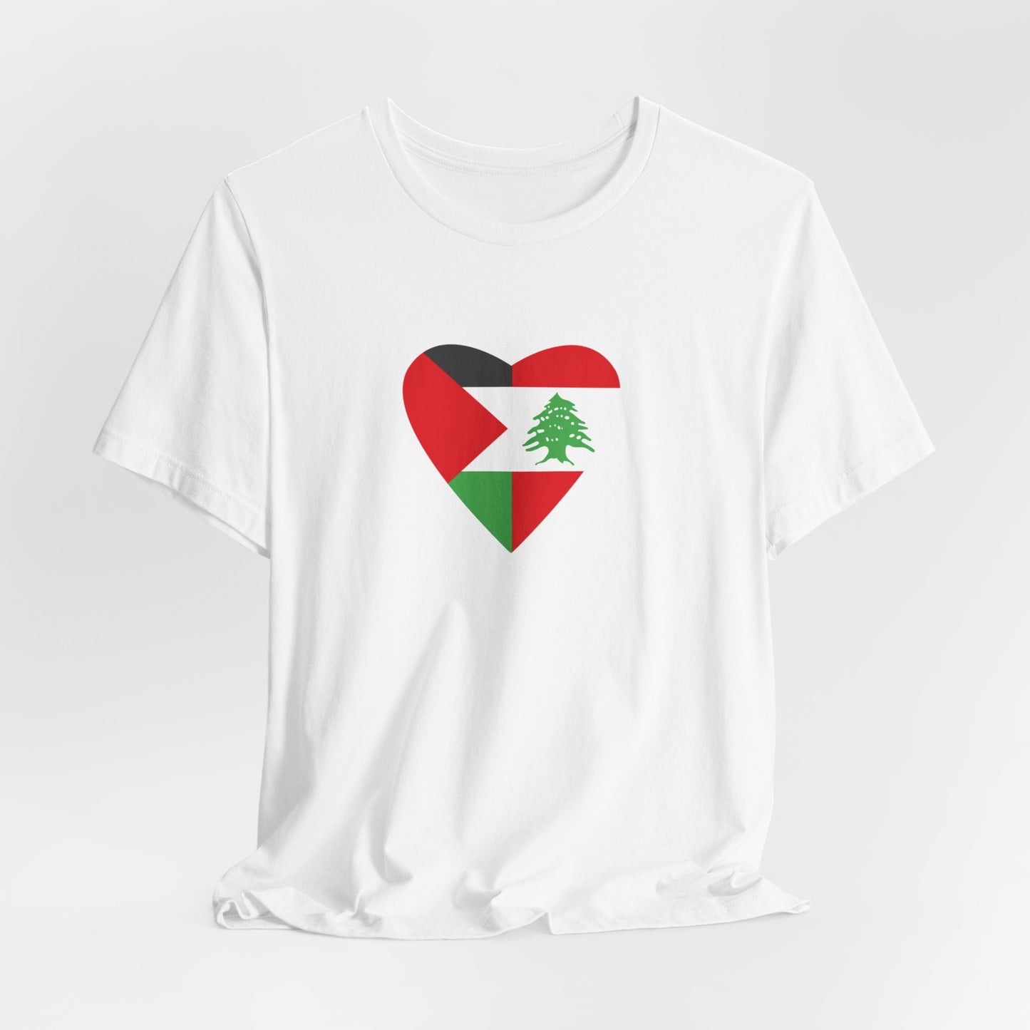 Adult | Palestine & Lebanon Map Heart | Short Sleeve Tee
