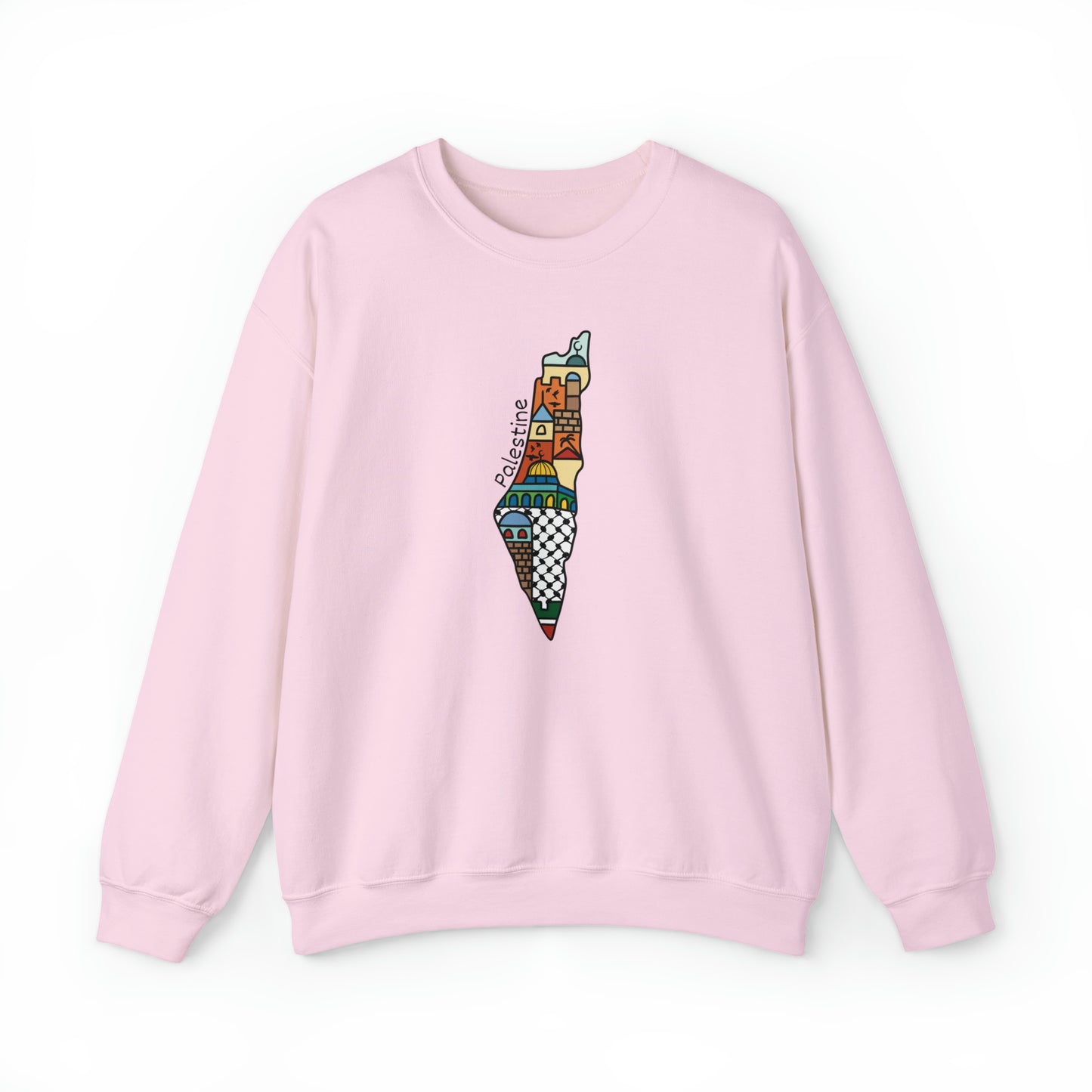 Adult | Palestine Map Artwork | Crewneck Sweatshirt |