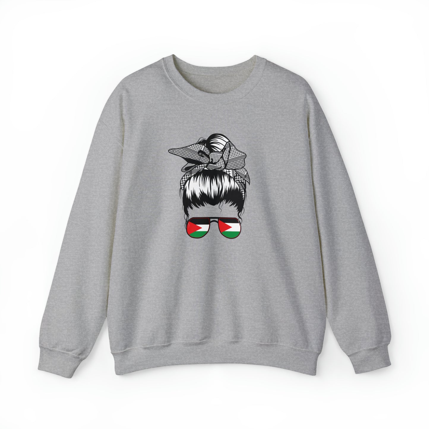 Adult | Palestine Messy Bun | Crewneck Sweatshirt