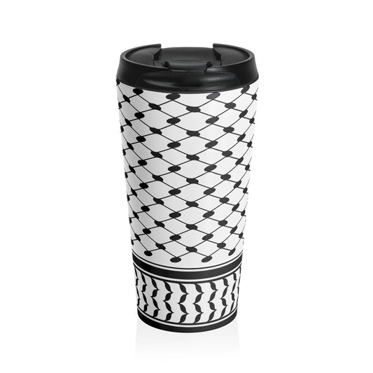 Palestinian Keffiyeh Design | Stainless Steel Travel Mug | 15oz