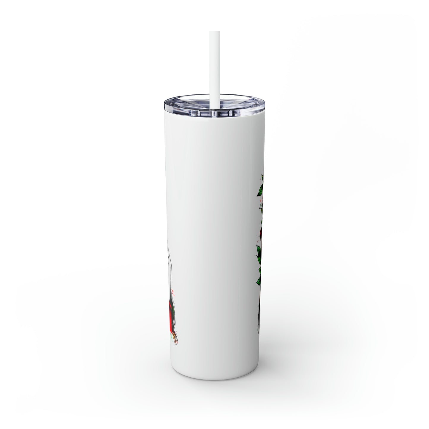 Palestine | Glossy Skinny Steel Tumbler with Straw | 20oz