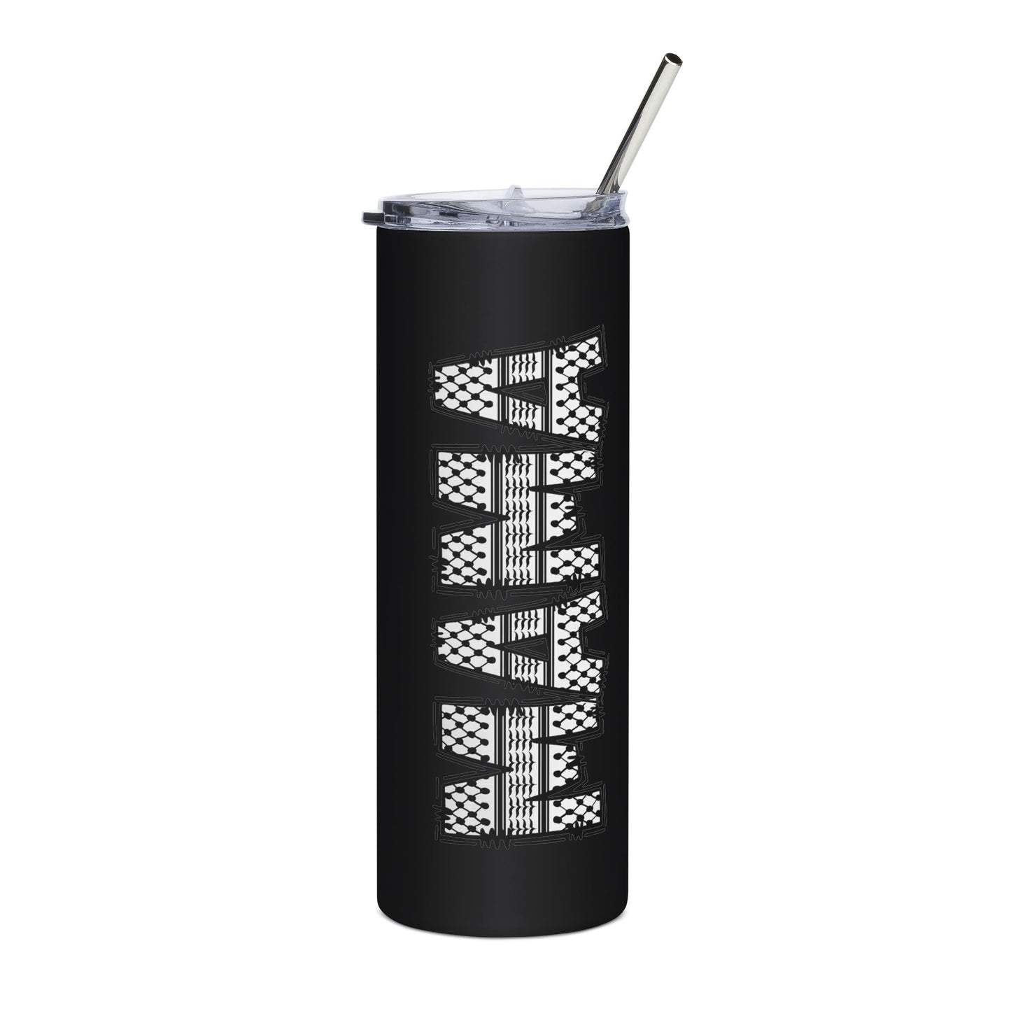 MAMA in Keffiyeh | Skinny Steel Tumbler with Straw | 20oz