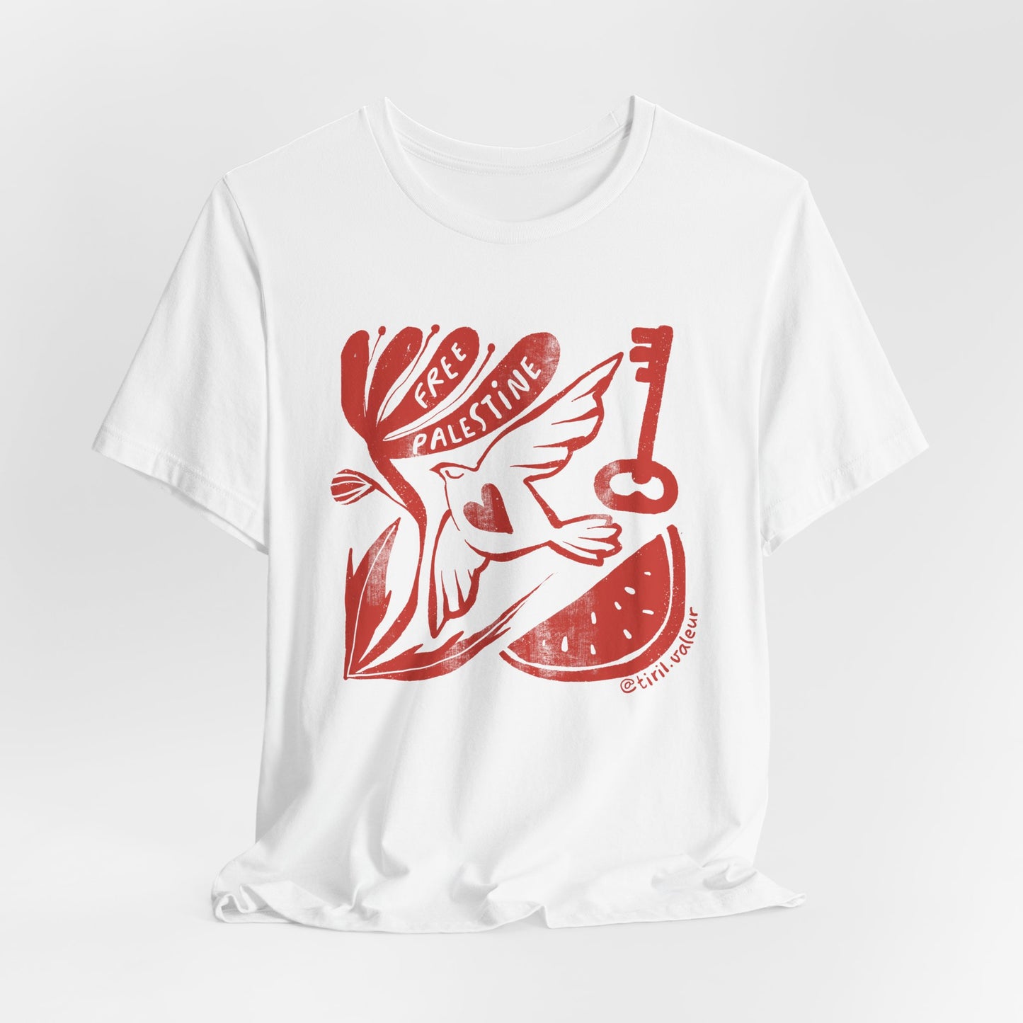 Artist Tiril Valeur For Palestine | 100% Of Profits Donated | Free Palestine | Short Sleeve Tee