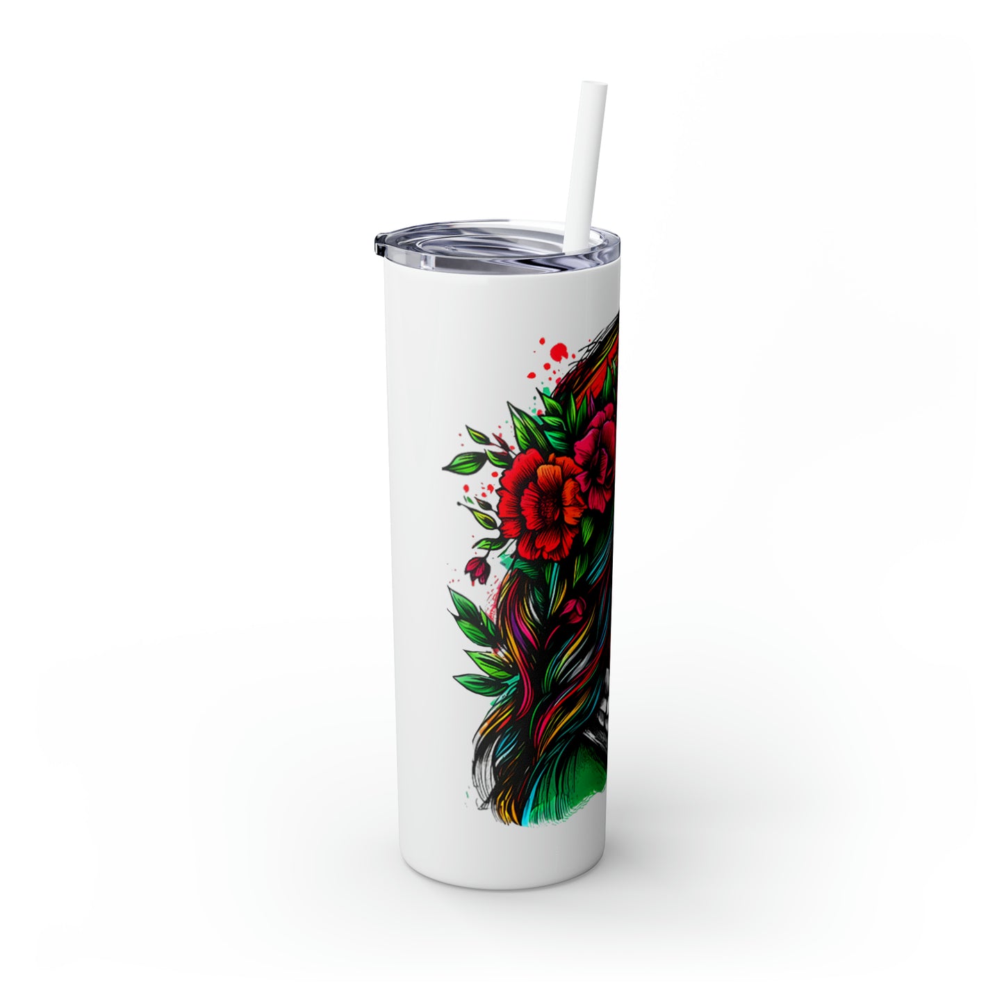 Palestine | Glossy Skinny Steel Tumbler with Straw | 20oz