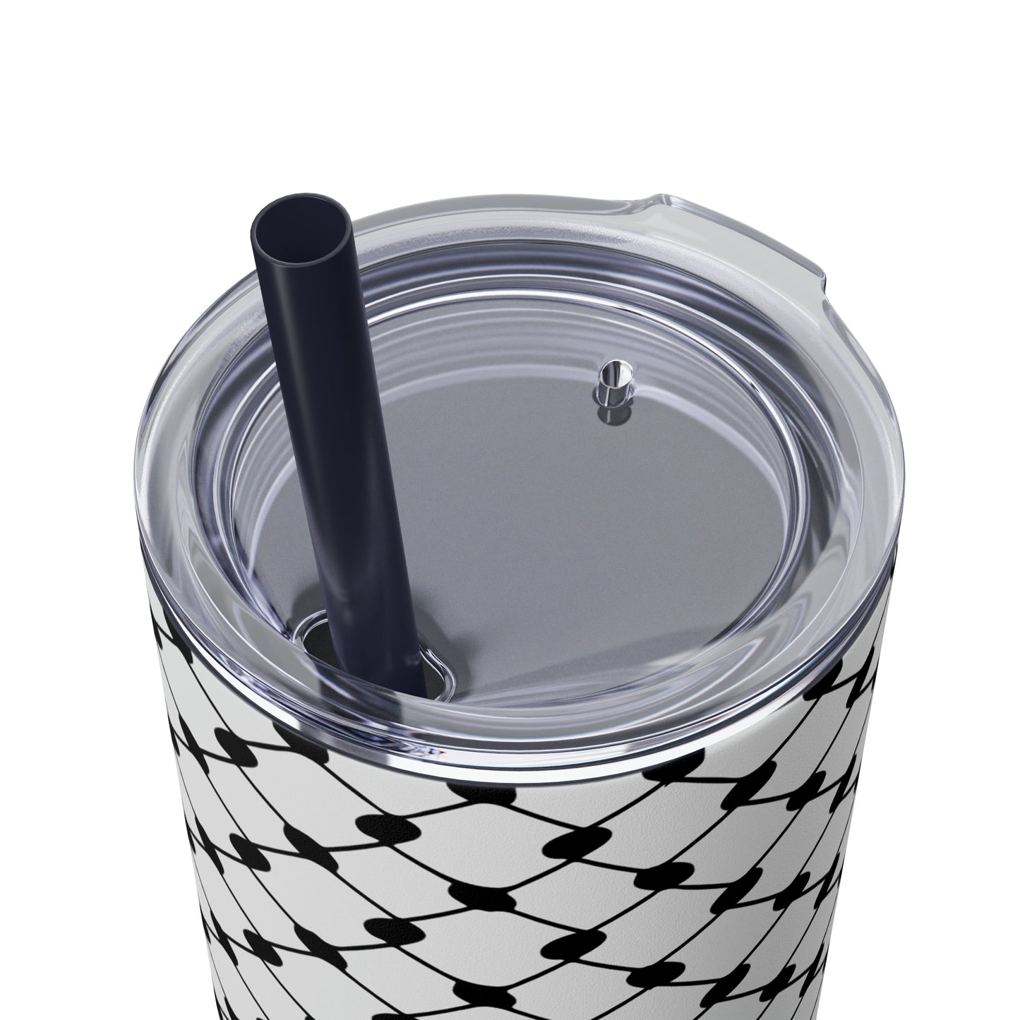Palestinian Keffiyeh | Skinny Steel Tumbler with Straw | 20oz