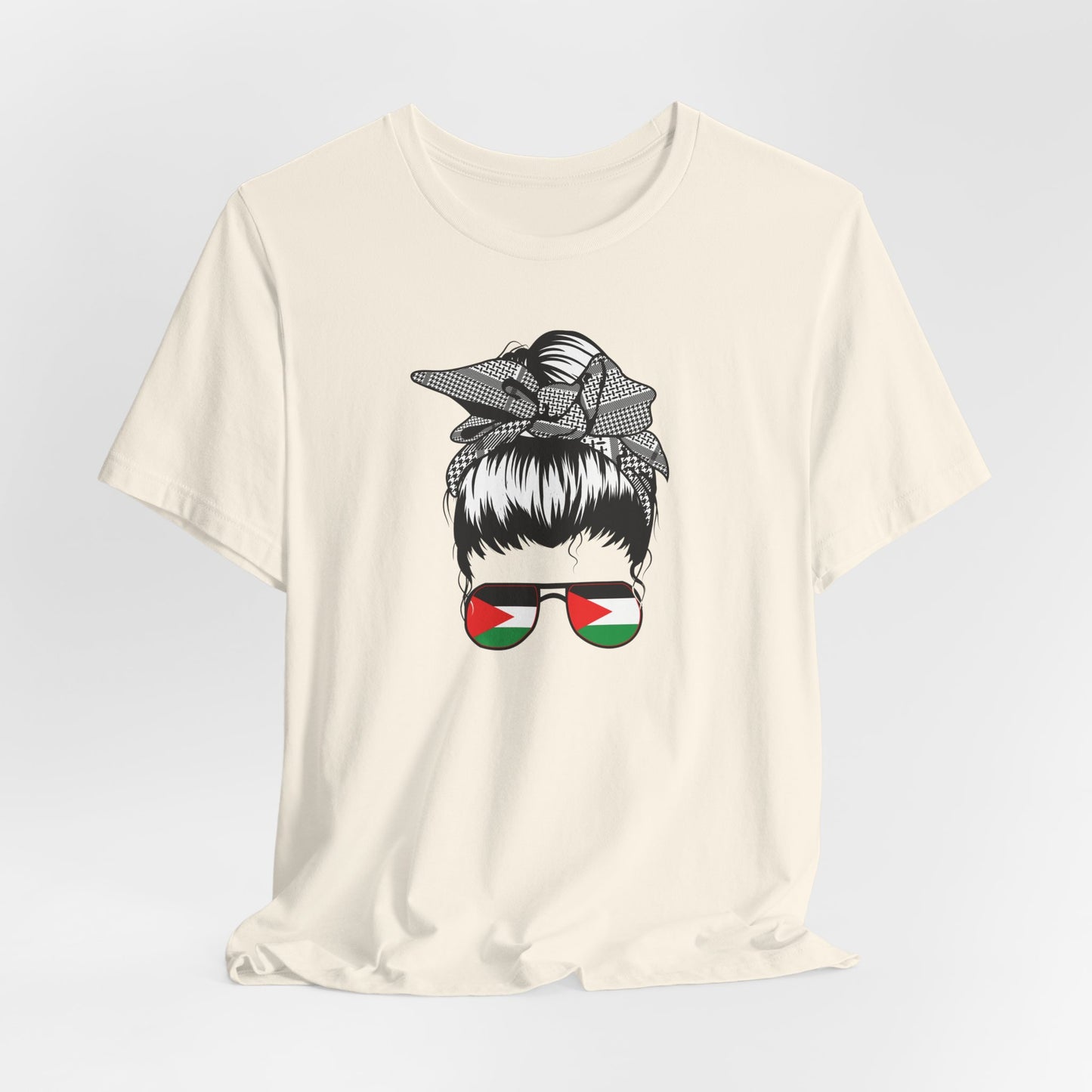 Adult | Palestine | Messy Bun | Short Sleeve Tee