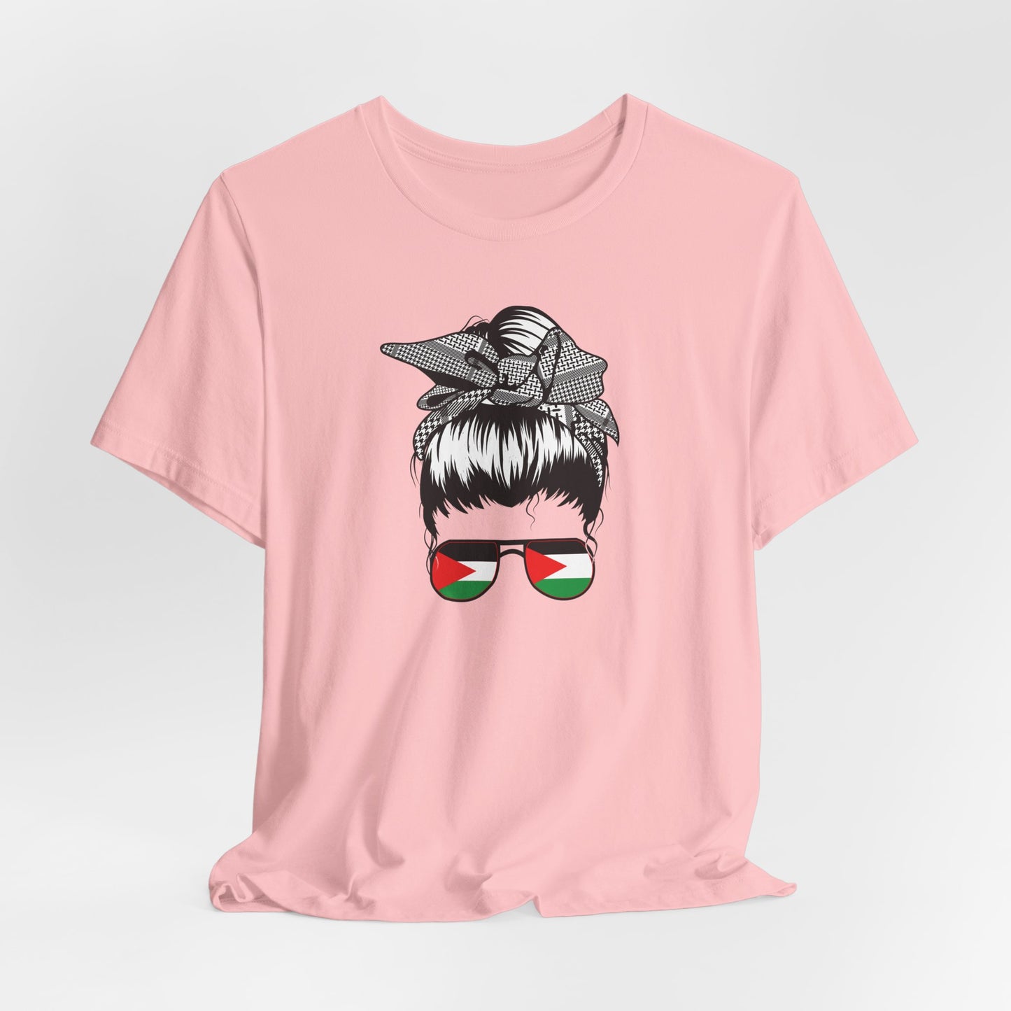 Adult | Palestine | Messy Bun | Short Sleeve Tee