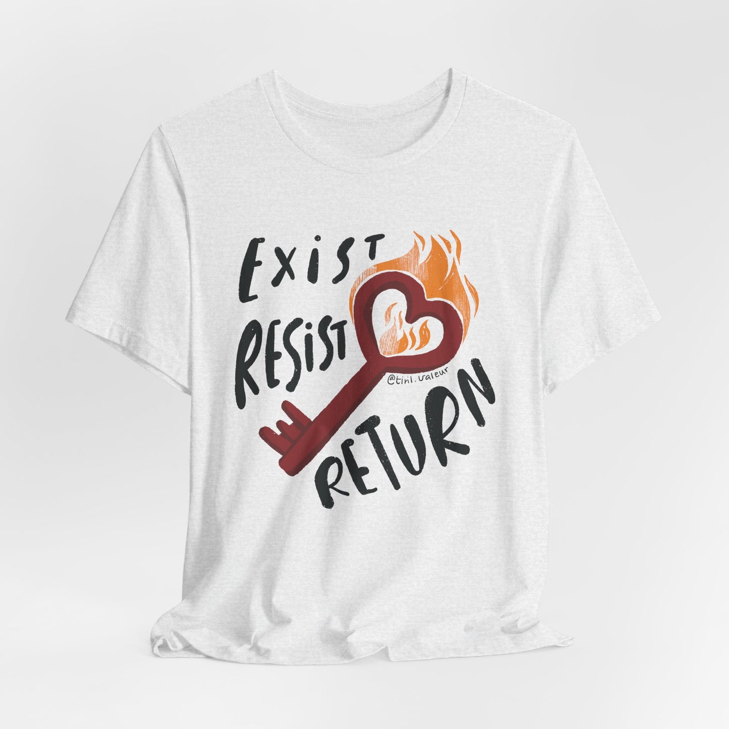 Artist Tiril Valeur For Palestine | 100% Of Profits Donated | Exist Resist Return | Short Sleeve Tee