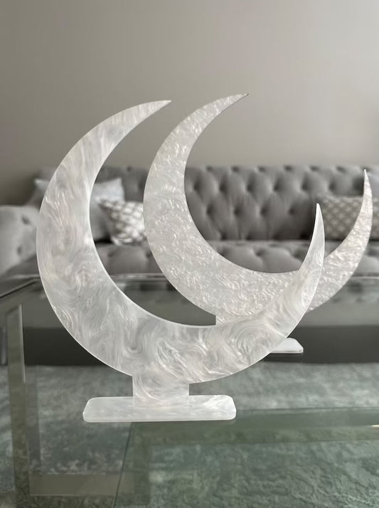 Pearl Acrylic | Crescent Moon Stand | Created By ShamahDesigns