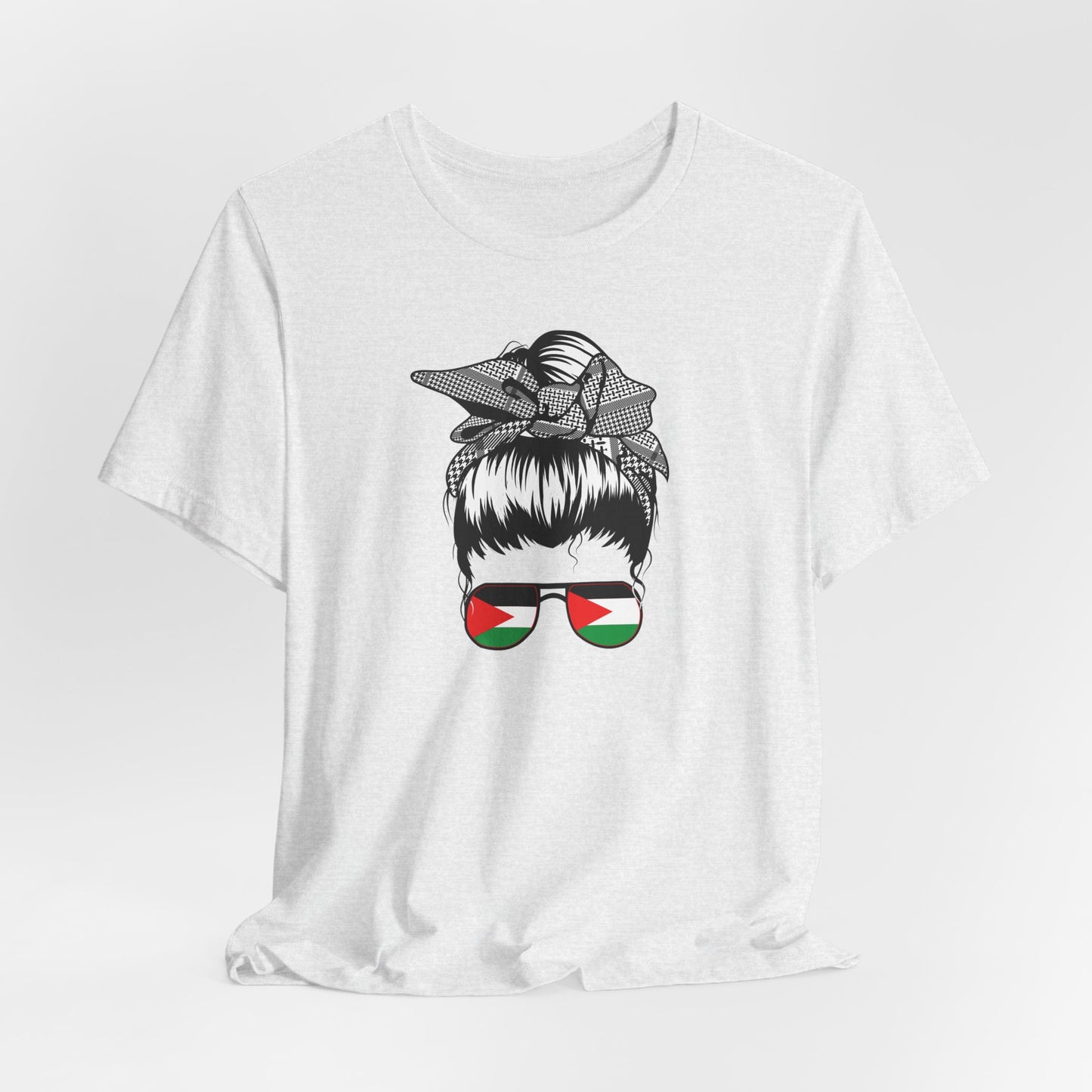 Adult | Palestine | Messy Bun | Short Sleeve Tee