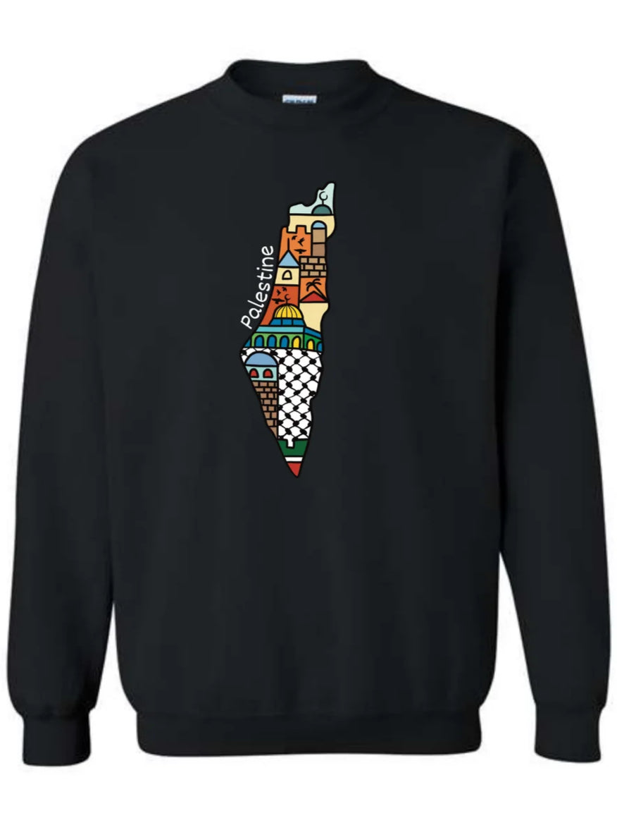 Toddler | Palestine Map Artwork | Crewneck Sweatshirt