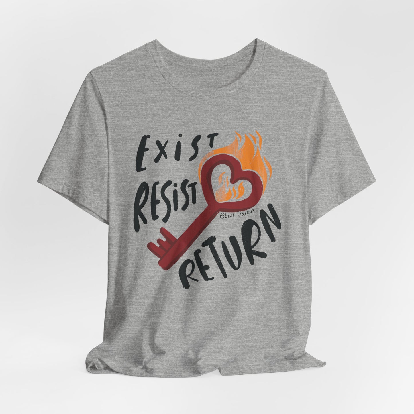 Artist Tiril Valeur For Palestine | 100% Of Profits Donated | Exist Resist Return | Short Sleeve Tee