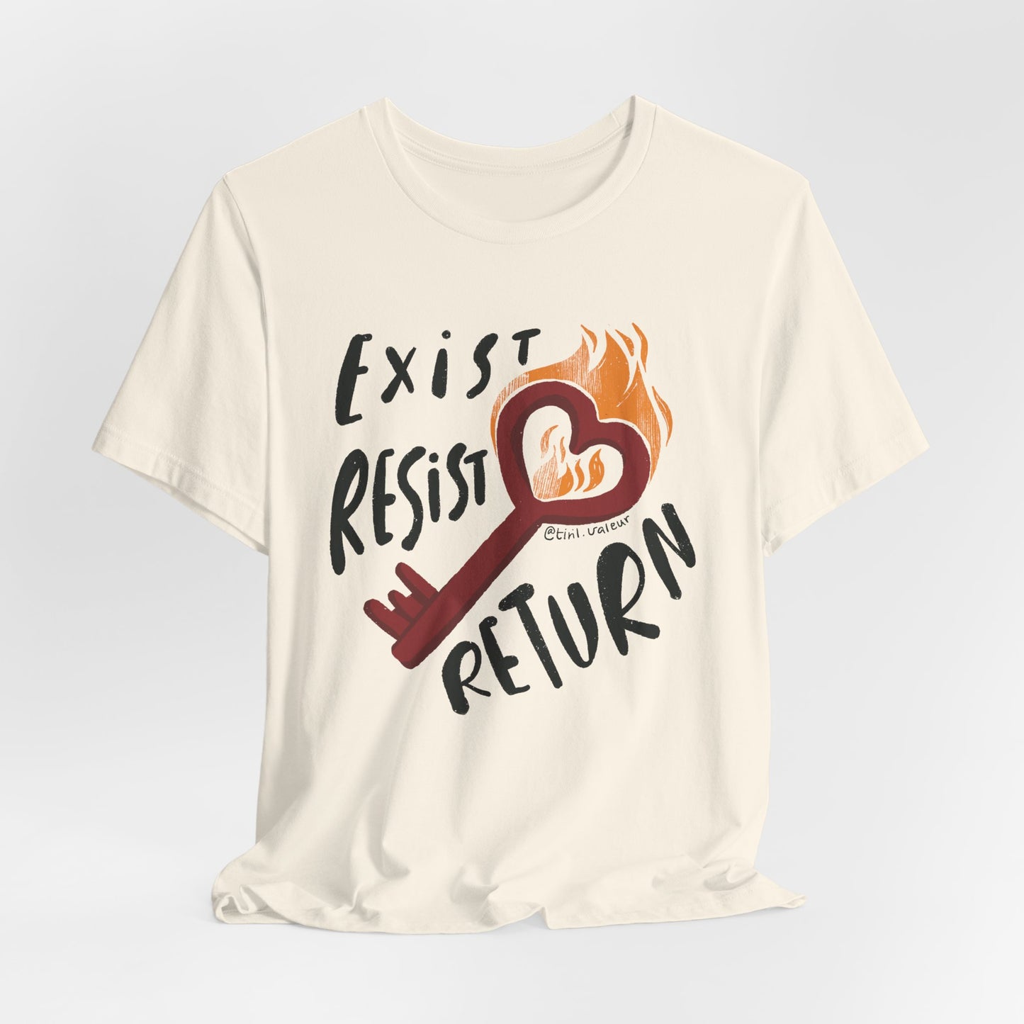 Artist Tiril Valeur For Palestine | 100% Of Profits Donated | Exist Resist Return | Short Sleeve Tee