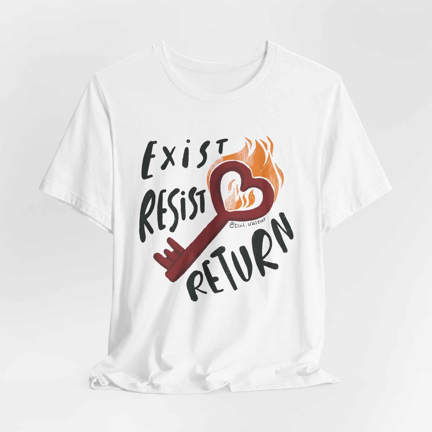 Artist Tiril Valeur For Palestine | 100% Of Profits Donated | Exist Resist Return | Short Sleeve Tee