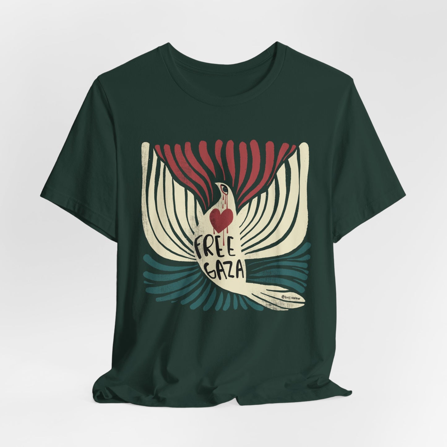 Artist Tiril Valeur For Palestine | 100% Of Profits Donated | Free Gaza | Short Sleeve Tee