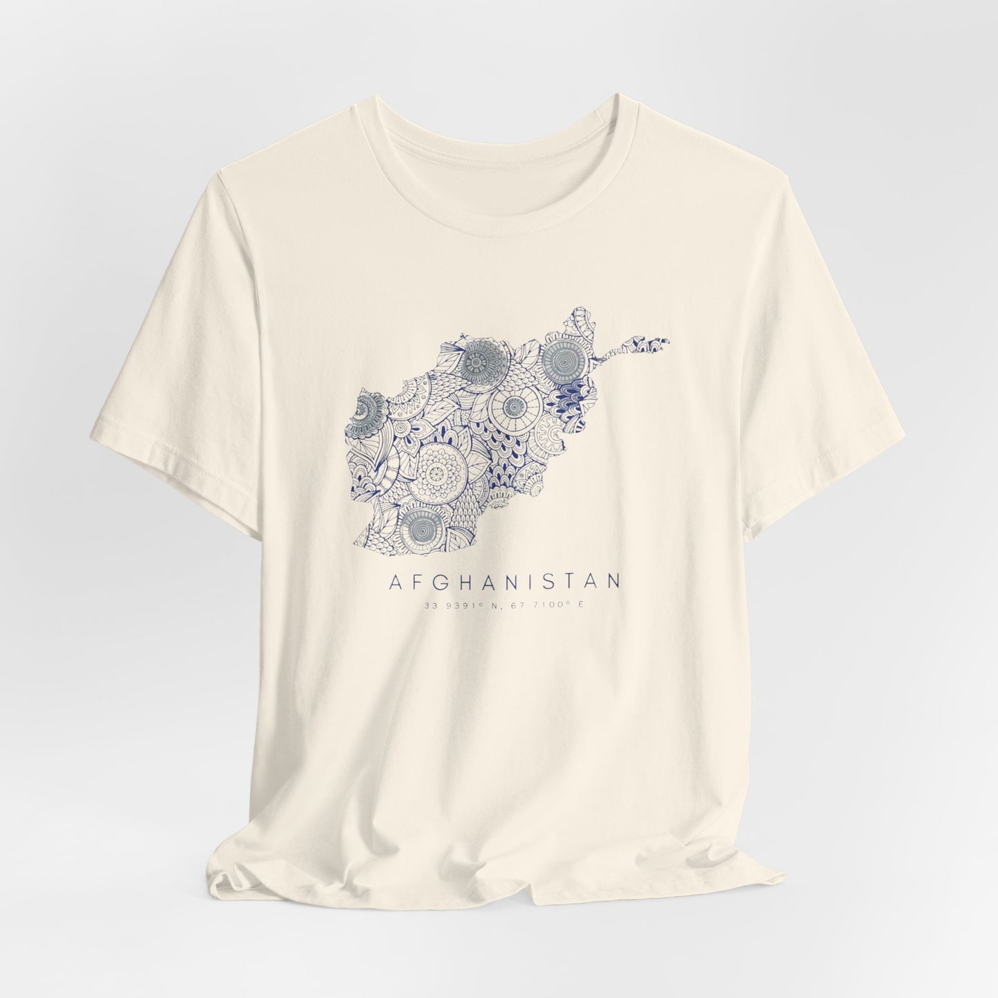 Adult | Afghanistan Map And Coordinates | Short Sleeve Tee