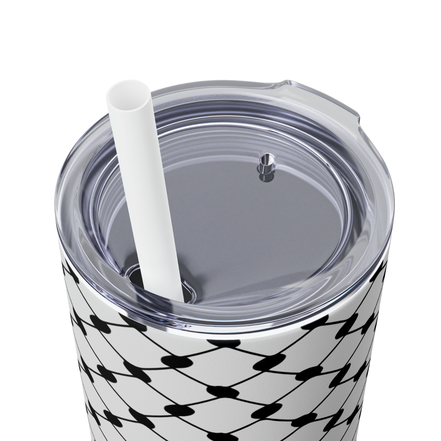 Palestinian Keffiyeh | Skinny Steel Tumbler with Straw | 20oz