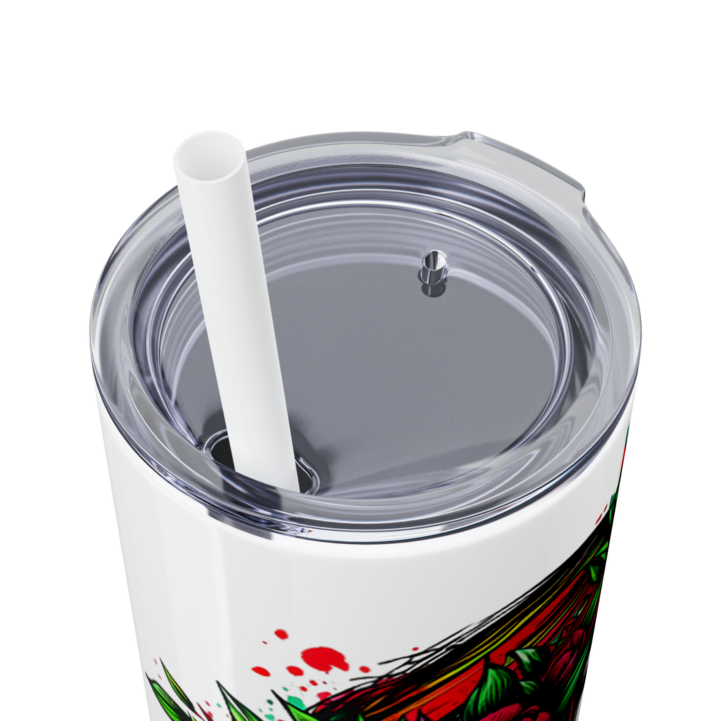 Palestine | Glossy Skinny Steel Tumbler with Straw | 20oz