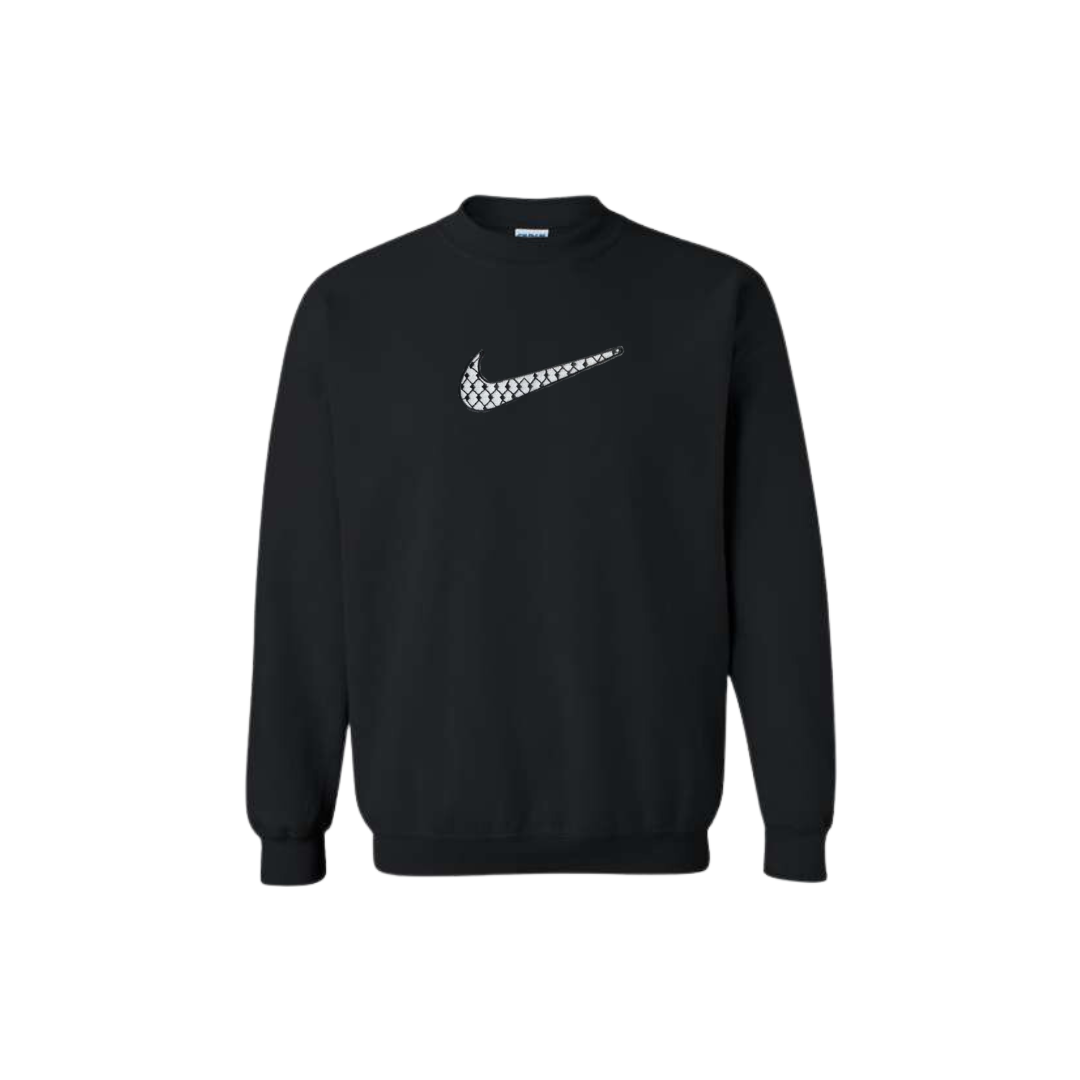 Embroidered Crewneck Sweatshirt | Palestine Keffiyeh | StitchesBySerene Collab