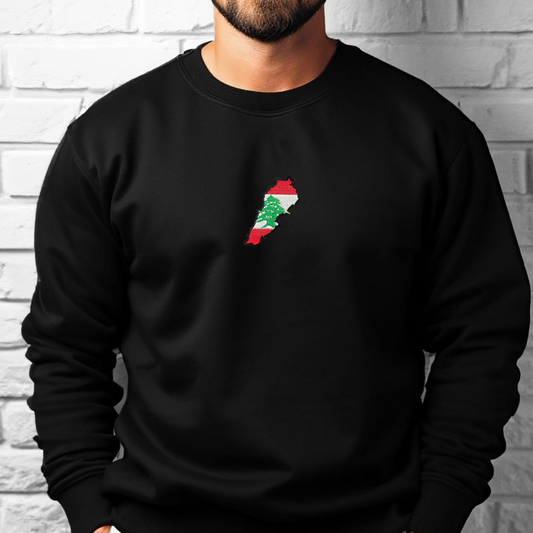 Lebanon Map | Embroidered Crewneck Sweatshirt | StitchesBySerene Collab
