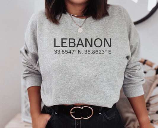 Adult | Lebanon Coordinates | Crewneck Sweatshirt