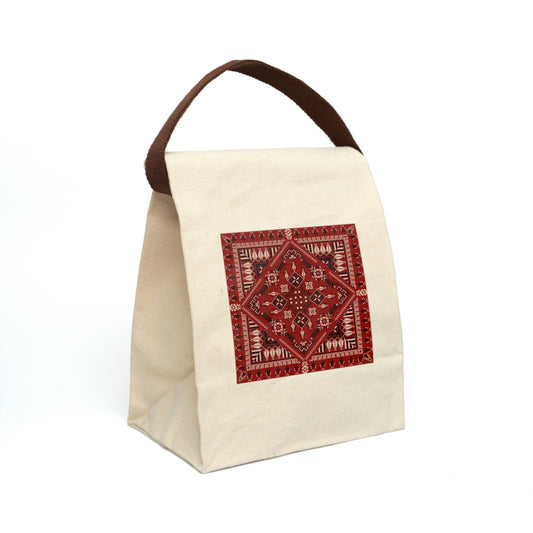 Palestine Tatreez | Canvas Lunch Bag With Strap