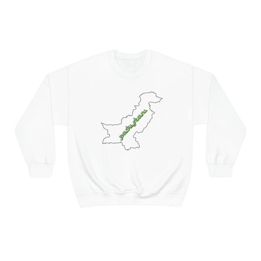 Adult | Pakistan Map Outline Design | Crewneck Sweatshirt