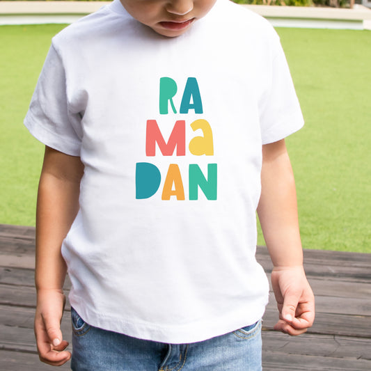Kids | Ramadan Colorful Lettering | Short Sleeve Tee