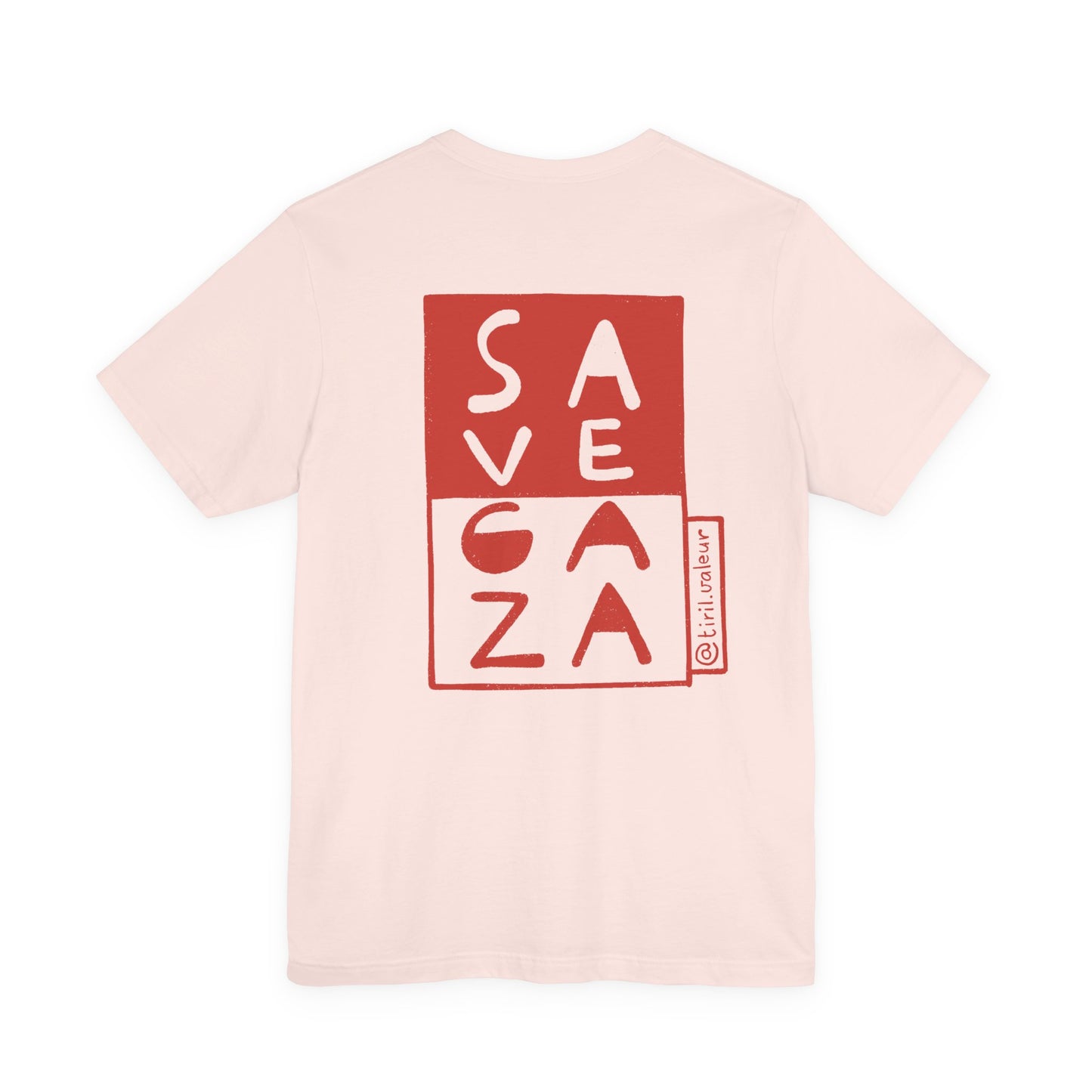 Artist Tiril Valeur For Palestine | 100% Of Profits Donated | Save Gaza Front & Back | Short Sleeve Tee