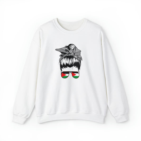 Adult | Palestine Messy Bun | Crewneck Sweatshirt