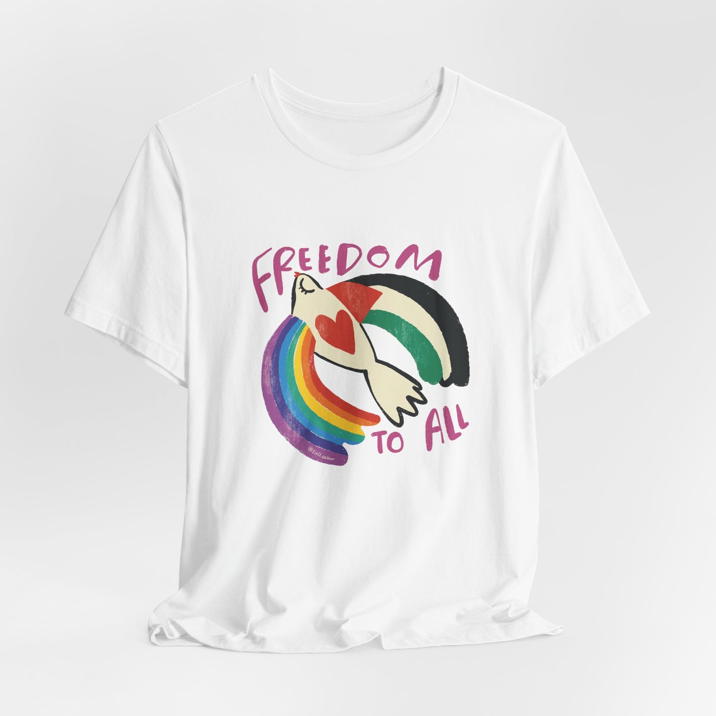 Artist Tiril Valeur For Palestine | 100% Of Profits Donated | Freedom To All | Short Sleeve Tee