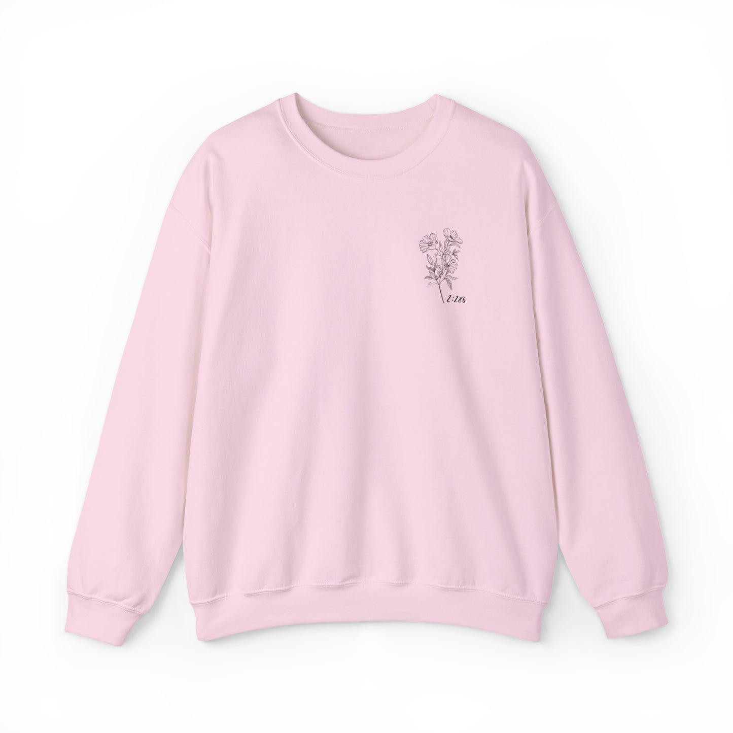 Adult | Front & Back | Quranic Verse 2.286 | "[He] Does Not Burden A Soul Beyond That It Can Bear" | Crewneck Sweatshirt