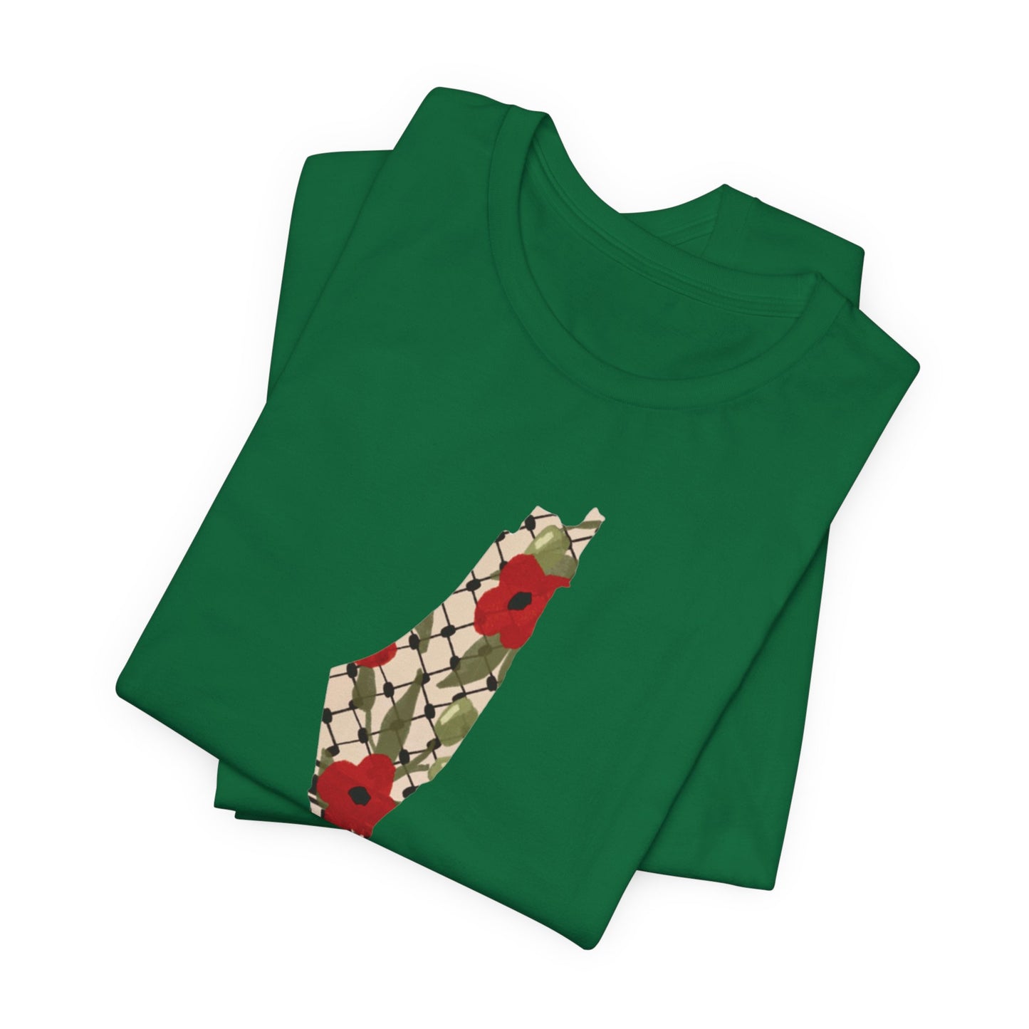 Adult | Poppy | Keffiyeh | Palestine Map | Short Sleeve Tee