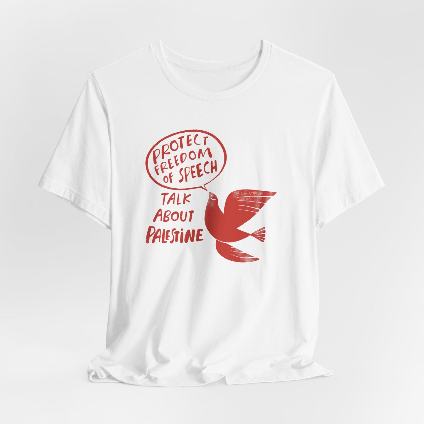 Artist Tiril Valeur For Palestine | 100% Of Profits Donated | Talk About Palestine | Short Sleeve Tee