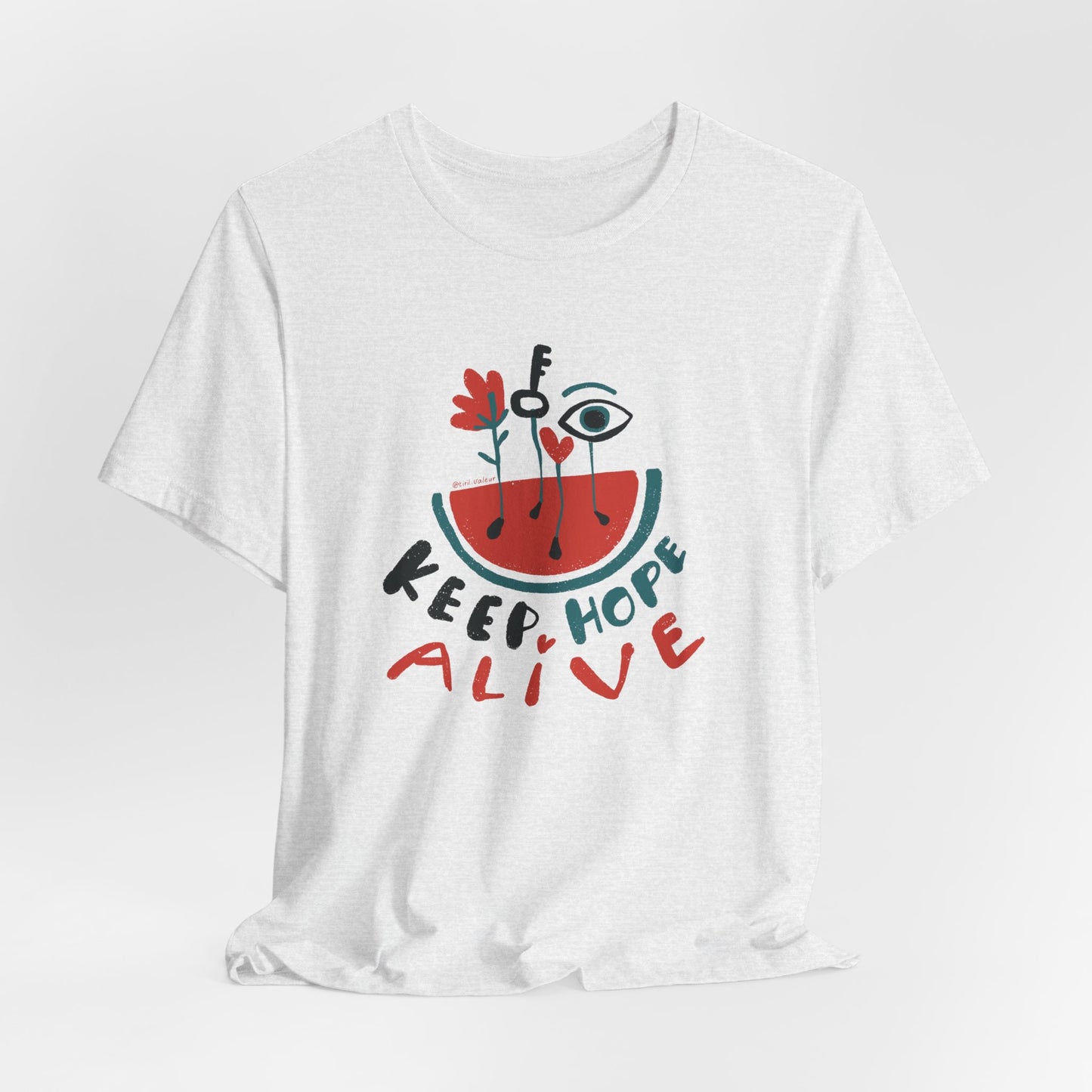 Artist Tiril Valeur For Palestine | 100% Of Profits Donated | Keep Hope Alive | Short Sleeve Tee