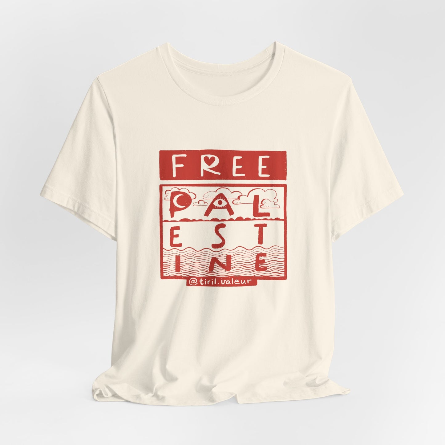 Artist Tiril Valeur For Palestine | 100% Of Profits Donated | Free Palestine | Short Sleeve Tee