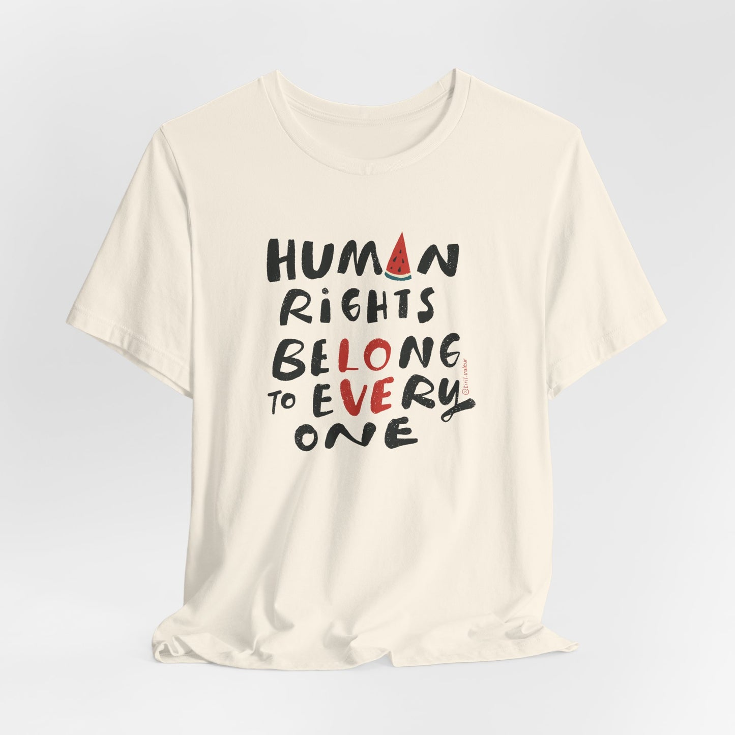 Artist Tiril Valeur For Palestine | 100% Of Profits Donated | Human Rights Belong To Everyone | Short Sleeve Tee