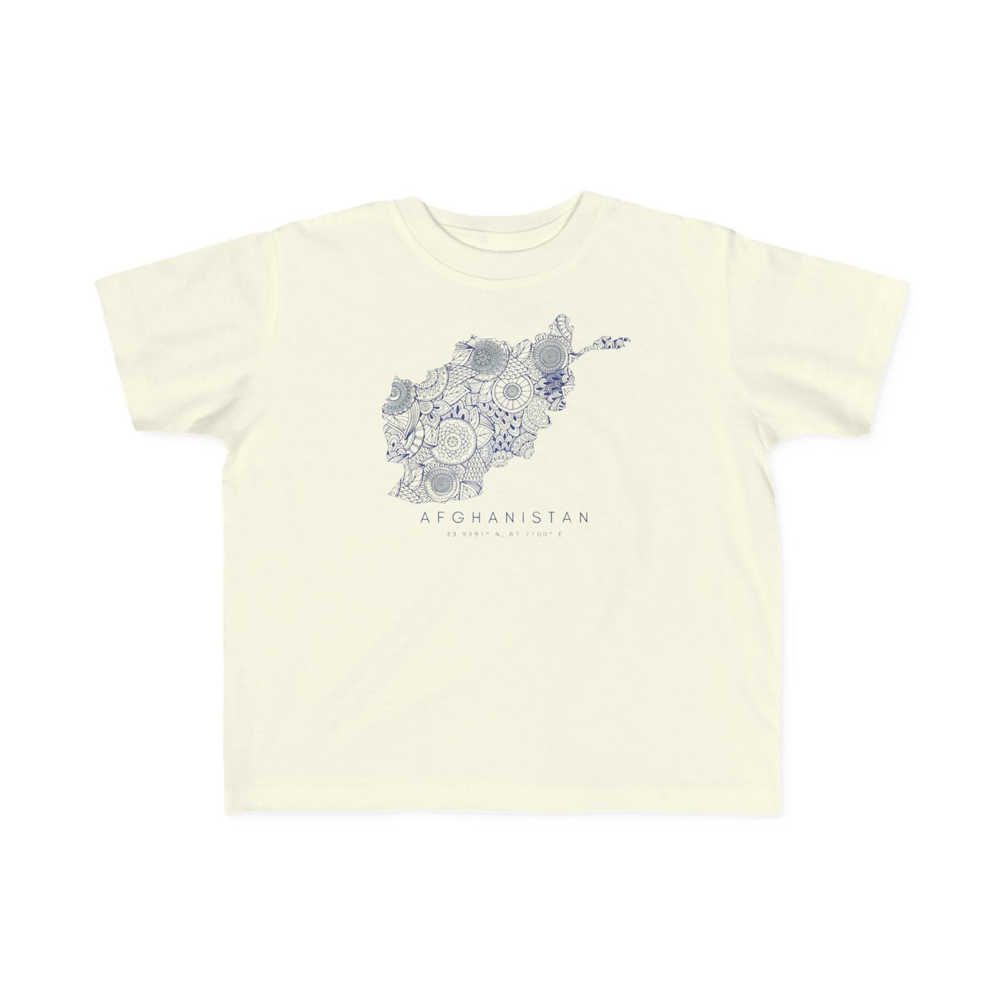 Toddler | Afghanistan Map And Coordinates | Short Sleeve Tee