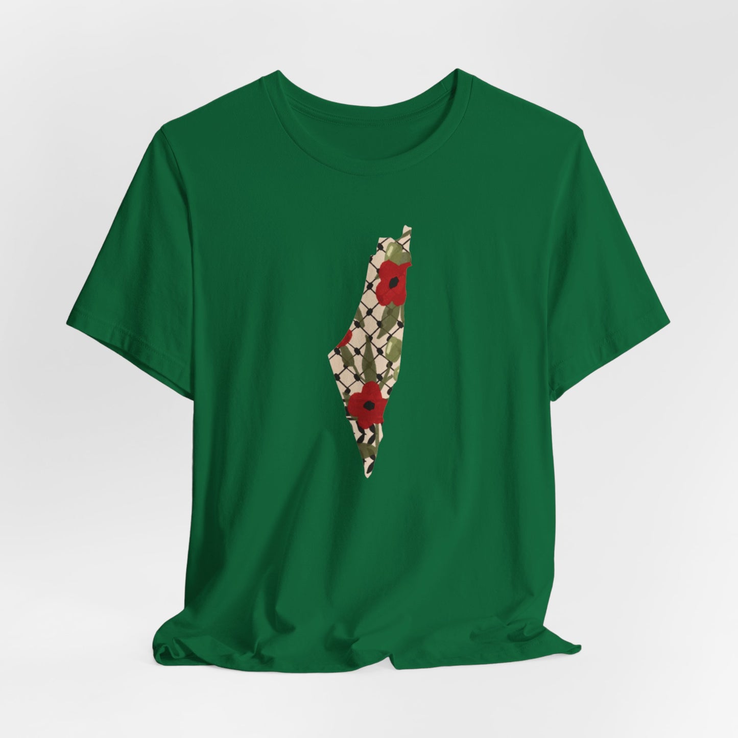 Adult | Poppy | Keffiyeh | Palestine Map | Short Sleeve Tee