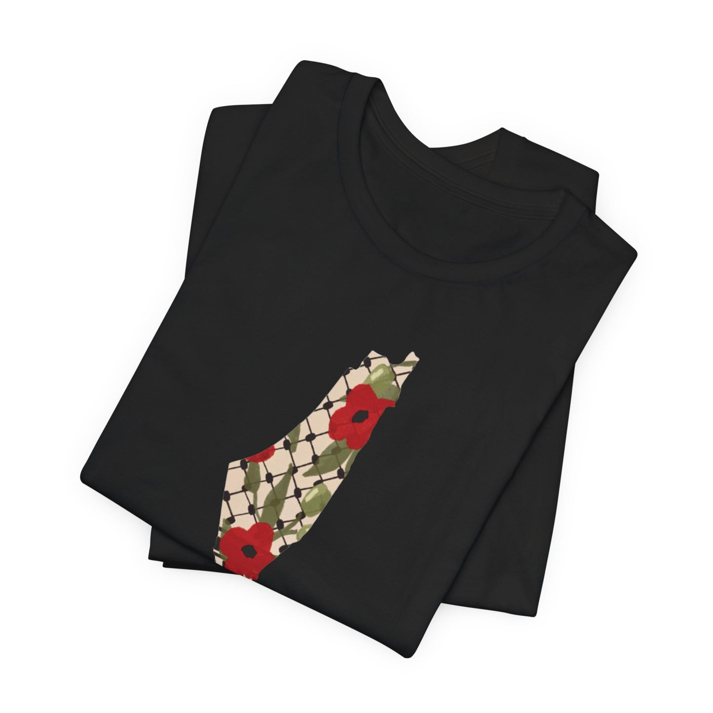 Adult | Poppy | Keffiyeh | Palestine Map | Short Sleeve Tee