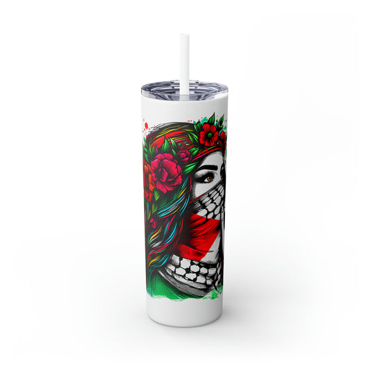 Palestine | Glossy Skinny Steel Tumbler with Straw | 20oz