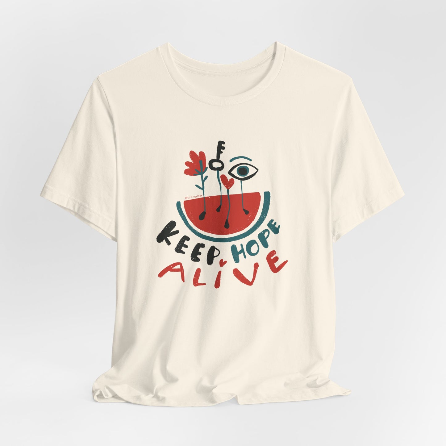 Artist Tiril Valeur For Palestine | 100% Of Profits Donated | Keep Hope Alive | Short Sleeve Tee