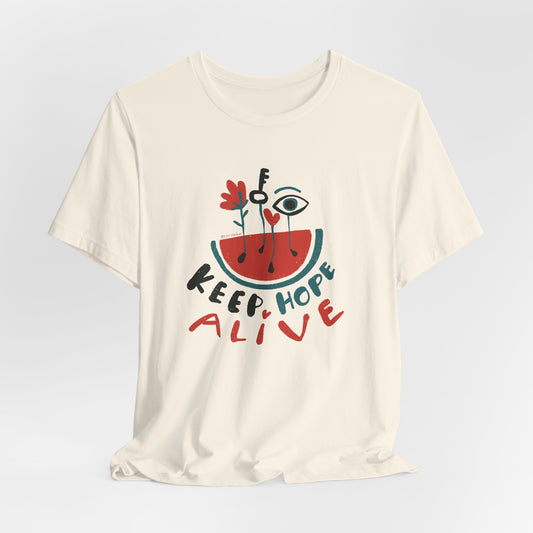 Artist Tiril Valeur For Palestine | 100% Of Profits Donated | Keep Hope Alive | Short Sleeve Tee