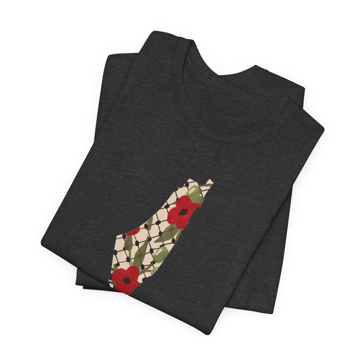 Adult | Poppy | Keffiyeh | Palestine Map | Short Sleeve Tee