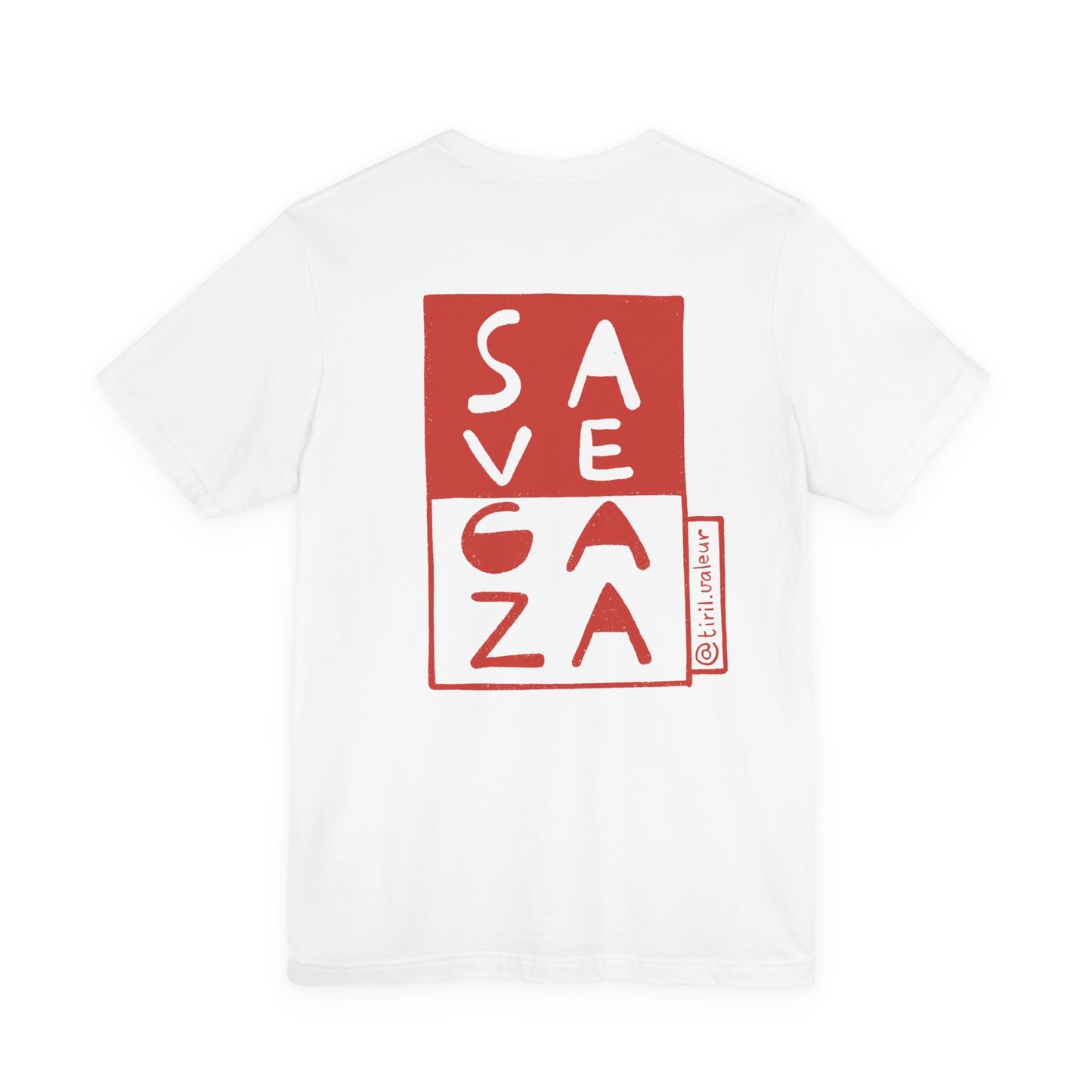 Artist Tiril Valeur For Palestine | 100% Of Profits Donated | Save Gaza Front & Back | Short Sleeve Tee