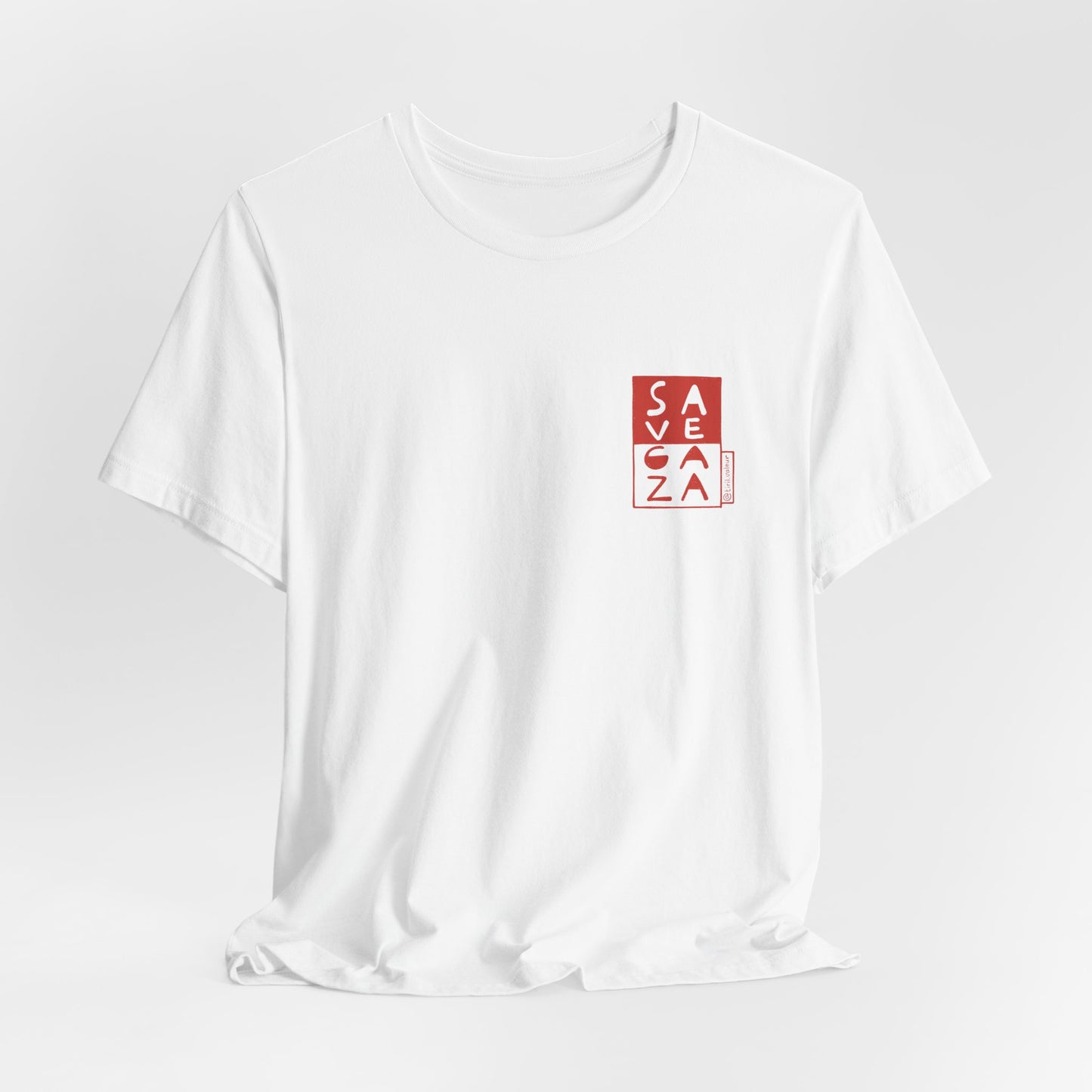 Artist Tiril Valeur For Palestine | 100% Of Profits Donated | Save Gaza Front & Back | Short Sleeve Tee