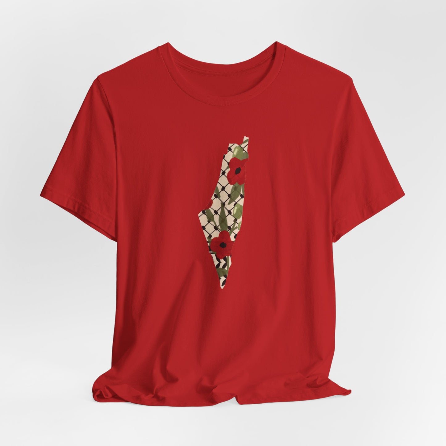 Adult | Poppy | Keffiyeh | Palestine Map | Short Sleeve Tee