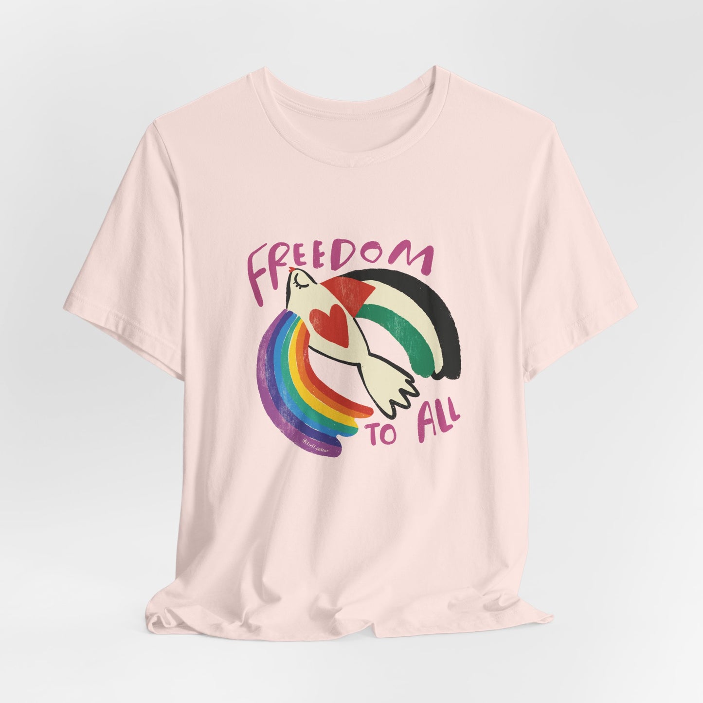 Artist Tiril Valeur For Palestine | 100% Of Profits Donated | Freedom To All | Short Sleeve Tee